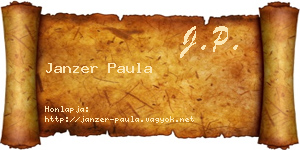 Janzer Paula névjegykártya